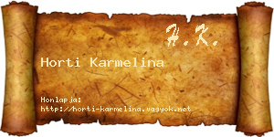 Horti Karmelina névjegykártya